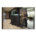 Janitorial & Housekeeping Carts | Rubbermaid Commercial 2202587 24.4 in. x 62.4 in. x 56.9 in. 4-Shelf Housekeeping Cart with Hood and Doors - Black image number 7