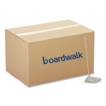 Boardwalk BWKCD50024S 50 in. Wood Handle #24 Cotton Head Deck Mop - White (6/Carton)