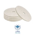 Floor Pads-Cleaning, Buffing & Polishing | Boardwalk BWK4019NAT 19 in. Diameter Natural Burnishing Floor Pads - White (5/Carton) image number 3