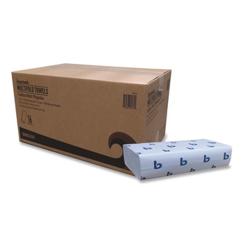 Boardwalk BWK6204 1-Ply 9 in. x 9.5 in. Structured Multifold Towels - White (16/Carton)