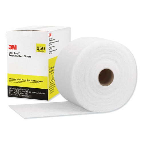 Dusters | 3M 55654W Easy Trap 8 in. x 125 ft. Sweep and Dust Sheets - White (1/Carton) image number 0