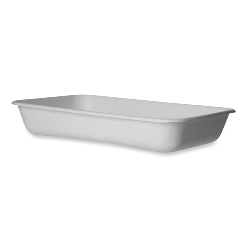 Food Containers & Lids | Eco-Products EP-SCRC107 WorldView 10.47 in. x 10.47 in. x 1.76 in. Renewable Sugarcane Containers - White (200/Carton) image number 0