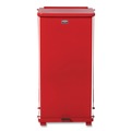 Waste Receptacles | Rubbermaid Commercial FGST24EPLRD 13 gal. Defenders Heavy-Duty Steel Step Can - Red image number 1