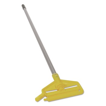 MOP HANDLES | Rubbermaid Commercial FGH136000000 1 in. x 60 in. Invader Aluminum Side-Gate Wet-Mop Handle - Gray/Yellow