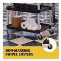 Carts | Rubbermaid Commercial FG342488BLA 18-5/8 in. x 33-5/8 in. x 37-3/4 in. Three-Shelf Economy Plastic Cart - Black image number 8