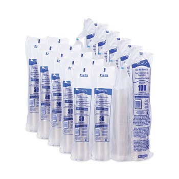 Dart PF35C1CP 12 oz. Plastic PET Grab n Go Kit Combo with Insert - Clear (500/Carton)