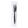 Disposable Forks | Boardwalk BWKFORKBLPPIW Mediumweight Wrapped Polypropylene Plastic Fork Cutlery - Black (1000/Carton) image number 0