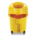 Buckets & Wringers | Rubbermaid Commercial FG759088YEL 35 qt. WaveBrake Plastic Down-Press Institution Bucket and Wringer Combos - Yellow image number 1