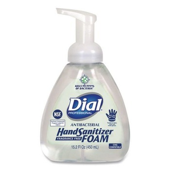 Dial Professional 06040 15.2 oz. Pump Bottle Antibacterial Foam Hand Sanitizer - Fragrance-Free