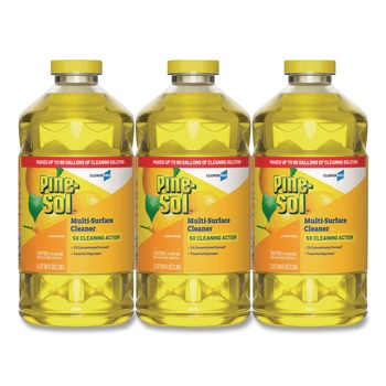 Pine-Sol 60607CT CloroxPro 80 oz. Bottle Multi-Surface Cleaner Concentrated - Lemon Fresh Scent (3/Carton)