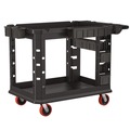 Carts | Suncast Commercial PUCHD2645 26.5 in. x 48.78 in. x 34.81 in. 2 Shelves 6 Bins Plastic Heavy Duty Plus Utility Cart - Black image number 0