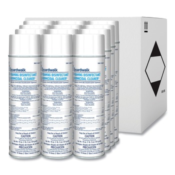 DISINFECTING AND CLEANING SOLUTIONS | Boardwalk CP873BOARDWK 19 oz. Aerosol Can Foaming Disinfectant Germicidal Cleaner - Flowery Scent (12/Carton)