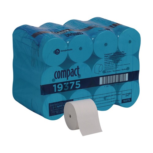 Floor Dusters & Accessories | Georgia Pacific Professional 19375 Coreless Septic-Safe 2-Ply Bath Tissue - White (1000 Sheets/Roll, 36 Rolls/Carton) image number 0