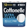 Toilet Tissues | Cottonelle 55489 Ultra CleanCare 1-Ply Septic Safe Mega Rolls Strong Tissue Toilet Paper - White (48/Carton) image number 1