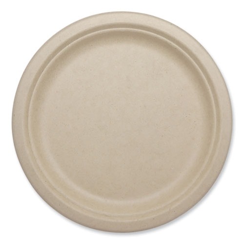 Plates | World Centric PL-SC-U9-LFP 9.1 in. Diameter Paper Fiber Plates - Natural (1000/Carton) image number 0