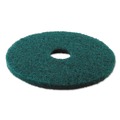 Floor Pads-Stripping | Boardwalk BWK4013GRE 13 in. Diameter Heavy-Duty Scrubbing Floor Pads - Green (5/Carton) image number 1