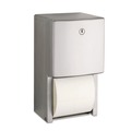 Toilet Tissue Dispensers | Bobrick B-4288 ConturaSeries 6.08 in. x 5.94 in. x 11 in. Two-Roll Tissue Dispenser - Stainless Steel image number 0