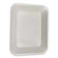 Food Containers & Lids | GEN 8PWH 10.8 in. x 8.82 in. x 1.5 in. #8P Meat Trays - White (200/Carton) image number 3