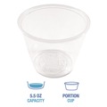 Cups | Boardwalk BWKPRTN55TS 5.5 oz Plastic Souffle/Portion Cups - Translucent (2500/Carton) image number 5