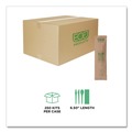 Cutlery Kits | Eco-Products EP-S215 General Purpose Fork/Knife/Napkin/Spoon Wood Cutlery - Natural (500/Carton) image number 3