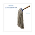 Mop Heads | Boardwalk BWK724CEA 24 oz. Cut-End Lie-Flat Cotton Wet Mop Head - White image number 4