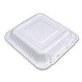 Cleaning Cloths & Wipes | SCT 18935WPF ChampWare Molded-Fiber Clamshell Containers, 9 x 9 x 3, White, 100/Sleeve, 2 Sleeves/Carton image number 0