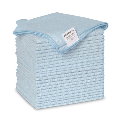 Cleaning Cloths & Wipes | Boardwalk 2164038 16 in. x 16 in. Microfiber Cleaning Cloths - Blue (24/Pack) image number 0