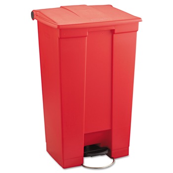Rubbermaid Commercial FG614600RED 23 Gallon Indoor Utility Step-On Plastic Waste Container - Red