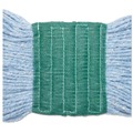 Mop Heads | Boardwalk BWK502BLEA 5 in. Headband Super Loop Cotton/Synthetic Fiber Wet Mop Heads - Blue, Medium image number 3