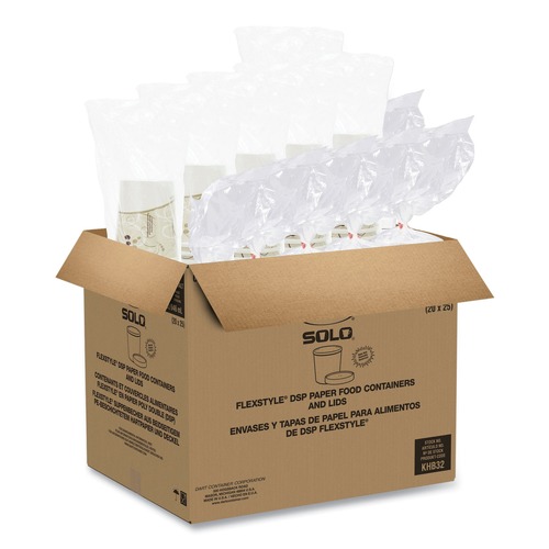 Food Containers & Lids | SOLO KHB32A-J8000 32 oz Flexstyle Double Poly Paper Food Combo Packs - Symphony (500/Carton) image number 0