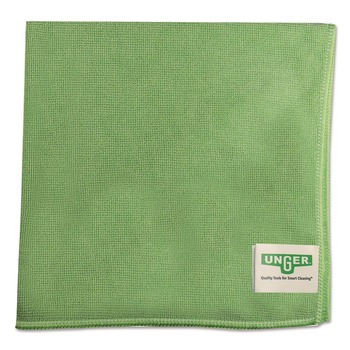 CLEANING CLOTHS AND WIPES | Unger MF400 16 in. x 15 in. SmartColor Microfiber MicroWipes - Green (10/Pack)