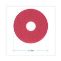 Floor Pads-Cleaning, Buffing & Polishing | Boardwalk BWK4012RED 12 in. Diameter Buffing Floor Pads - Red (5/Carton) image number 2