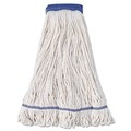 Mop Heads | Boardwalk BWK504WH 5 in. Super Loop Cotton/Synthetic Fiber Wet Mop Head - X-Large, White (12/Carton) image number 0