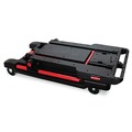 Carts | Rubbermaid Commercial FG430000BLA 23.88 in. x 45.13 in. x 34.38 in. 400 lbs. Capacity 2 Shelves Plastic Convertible Utility Cart - Black image number 4