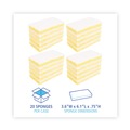 Scouring Pads & Sticks | Boardwalk 63BWK LD 3.6 in. x 6.1 in. Individually Wrapped Light Duty Scrubbing Sponge - Yellow/White (20/Carton) image number 2