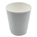 Cups | Boardwalk BWKDW10HCUPPK 10 oz. Double-Walled Paper Hot Cups - White (25/Pack) image number 1