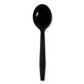 Disposable Spoons | Boardwalk BWKSSHWPPBIW Heavyweight Wrapped Polypropylene Soup Spoons - Black (1000/Carton) image number 1