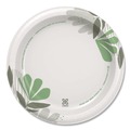 Plates | Dixie UX9WS Pathways Soak-Proof Shield WiseSize 8.5 in. Paper Plates - Green/Burgundy (125/Pack) image number 2