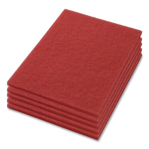 Floor Pads-Cleaning, Buffing & Polishing | Americo 40441420 14 in. x 20 in. Buffing Pads - Red (5/Carton) image number 0