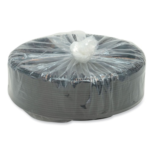 Plates | Pactiv Corp. YMI9E Meadoware Impact 8.9 in. dia Plastic Dinnerware, Plate - Black (400/Carton) image number 0