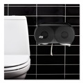 Toilet Tissue Dispensers | Tork 56TR 19.29 in. x 5.51 in. x 11.83 in. Twin Jumbo Roll Bath Tissue Dispenser - Smoke/Gray (1/Carton) image number 7