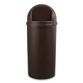 Indoor Waste Receptacles | Rubbermaid Commercial FG816088BRN Marshal 15-Gallon Plastic Round Classic Container - Brown image number 1