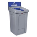 Indoor Waste Receptacles | Rubbermaid Commercial 2171557 Slim Jim 33 gal 1-Stream Mixed Resin Recycling Station - Gray image number 1