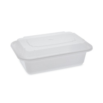 Pactiv Corp. NC838 Newspring VERSAtainer 5 x 7.25 x 2.63 24 oz Plastic Microwavable Containers - White/Clear (150/Carton)