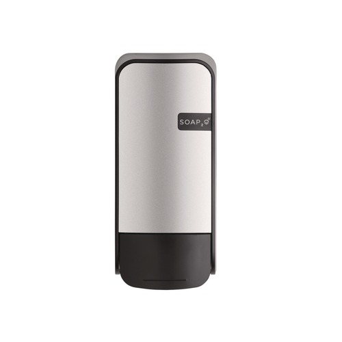 Soap Dispensers | SOAP2O 2100BS-13-SP+R 5 in. x 5 in. x 11 in. 1000 mL Wall-Mounted Dispenser - Black/Faux Stainless Steel (12/Carton) image number 0