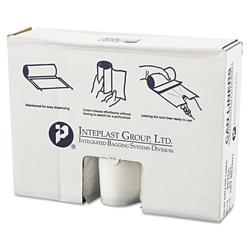 High-Density Trash Bags | Inteplast Group VALH4048N14 40 in. x 46 in. 45 gal. 12 mic High-Density Commercial Can Liners Value Pack - Clear (250/Carton) image number 0