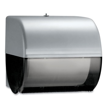 Kimberly-Clark Professional 09746 10.5 in. x 10 in. x 10 in. Omni Roll Towel Dispenser - Smoke/Gray
