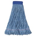 Mop Heads | Boardwalk BWK504BL 5 in. Super Loop Cotton/Synthetic Fiber Wet Mop Head - X-Large, Blue (12/Carton) image number 0