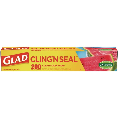 Films | Glad 00020 200 sq. ft. Cling'N Seal Plastic Food Wrap image number 0