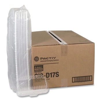 Pactiv Corp. 0CI8D17S0000 17S Deep Dome 8.3 in. x 4.8 in. x 2.1 in. Plastic OPS Dome-Style Lid - Clear